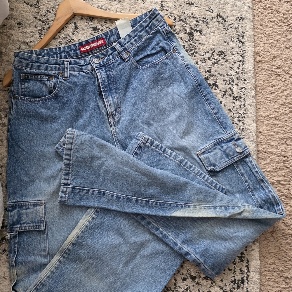 Y2k Union Bay Cargo Jeans Flare Grunge Womens/Juniors Size 9 Cotton
